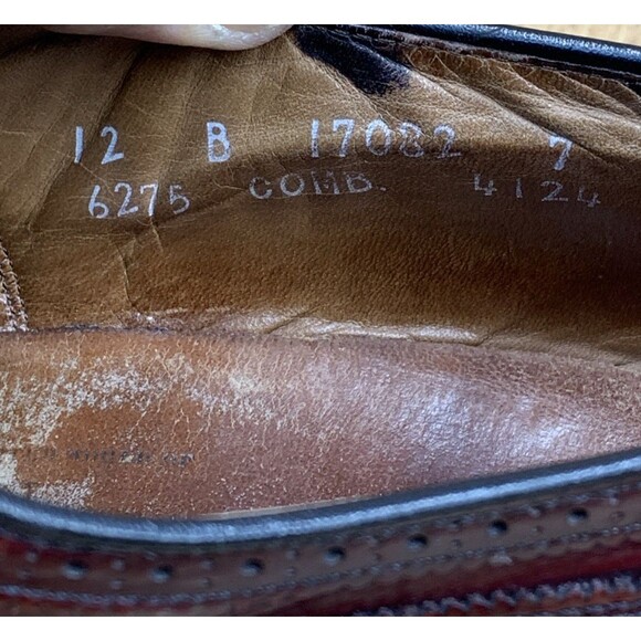 Allen Edmonds McAllister Burgundy Leather Wingtip Oxford Shoes  Mens Size 12 B - Picture 9 of 16